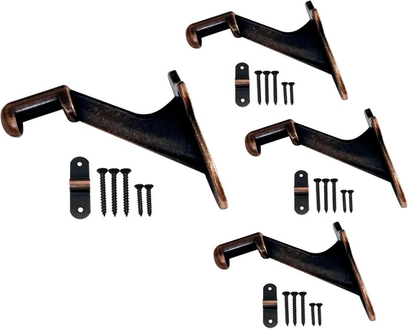 QCAA HandRail Brackets, 3", Zinc Die Cast, Aged Bronze, 4 Pack, Made in Taiwan - Image 2
